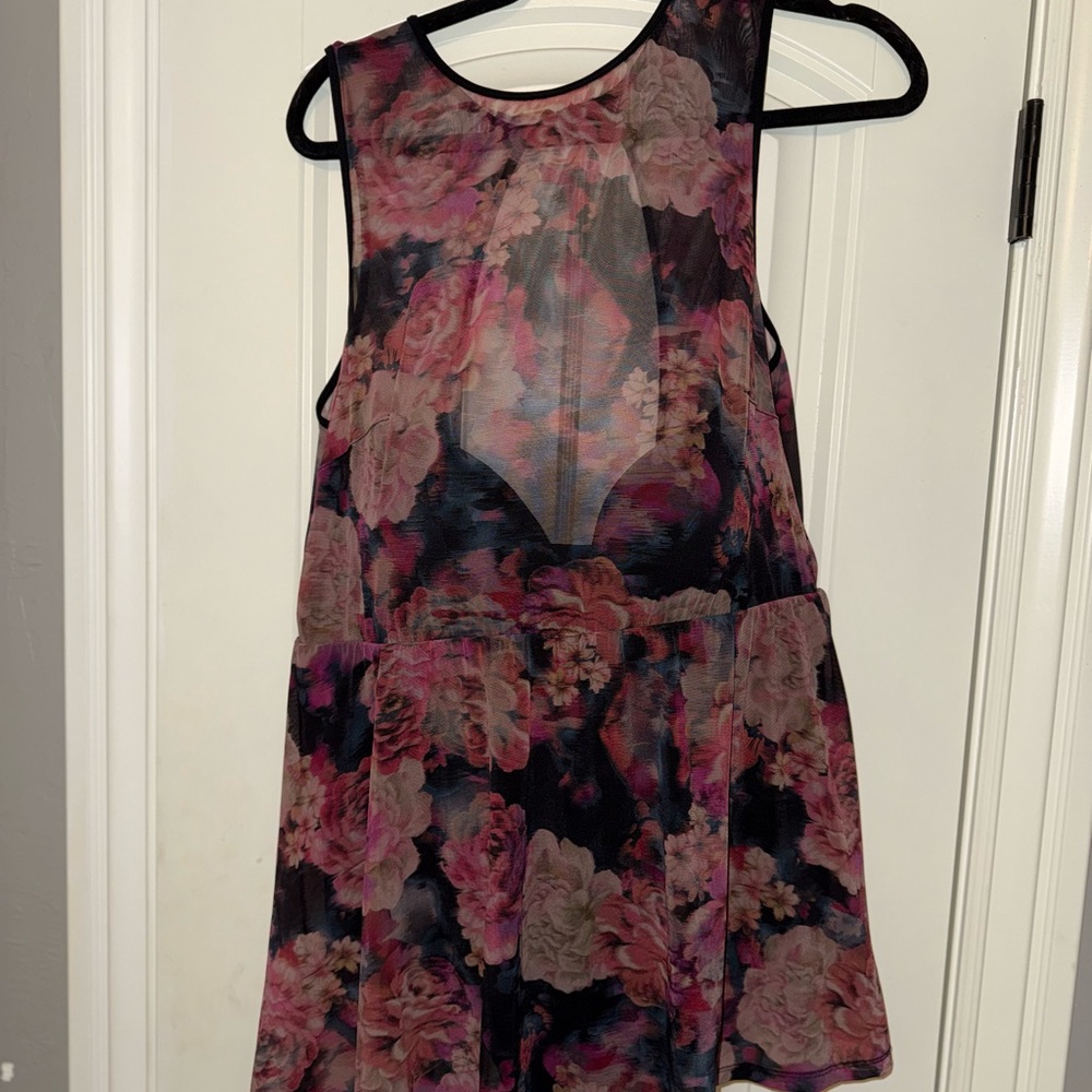 Torrid Floral One Piece Swimsuit - Black and Pink